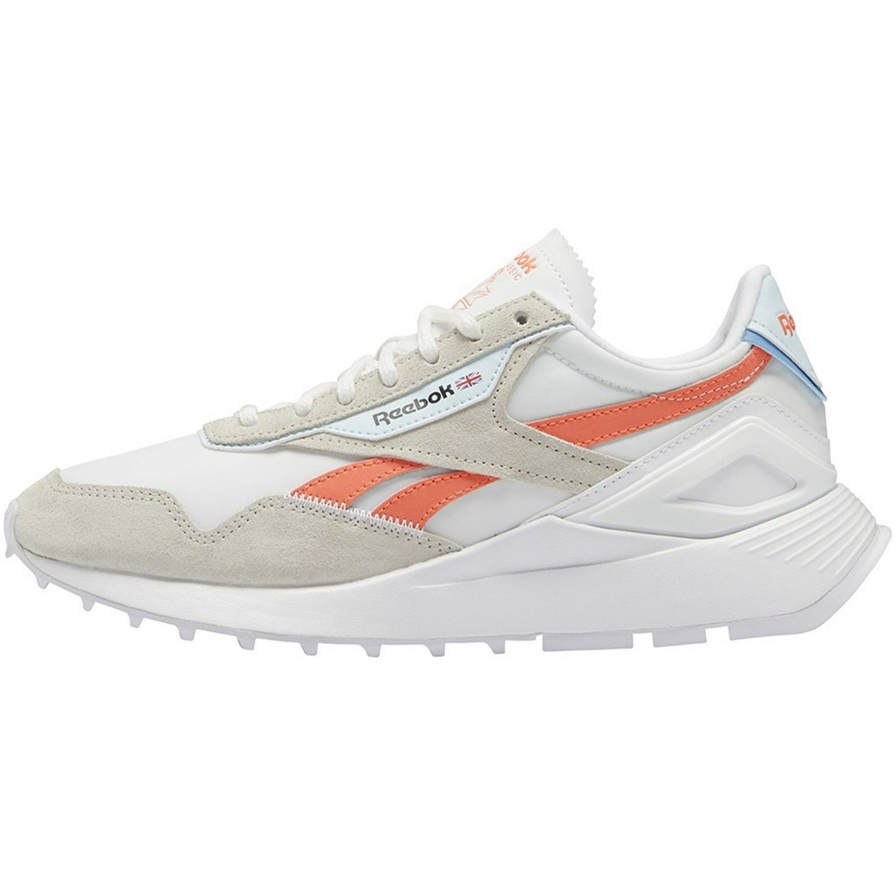 Reebok Classic Leather Legacy AZ Sneaker in Moonstone/Orange Flare EUC size 7.5